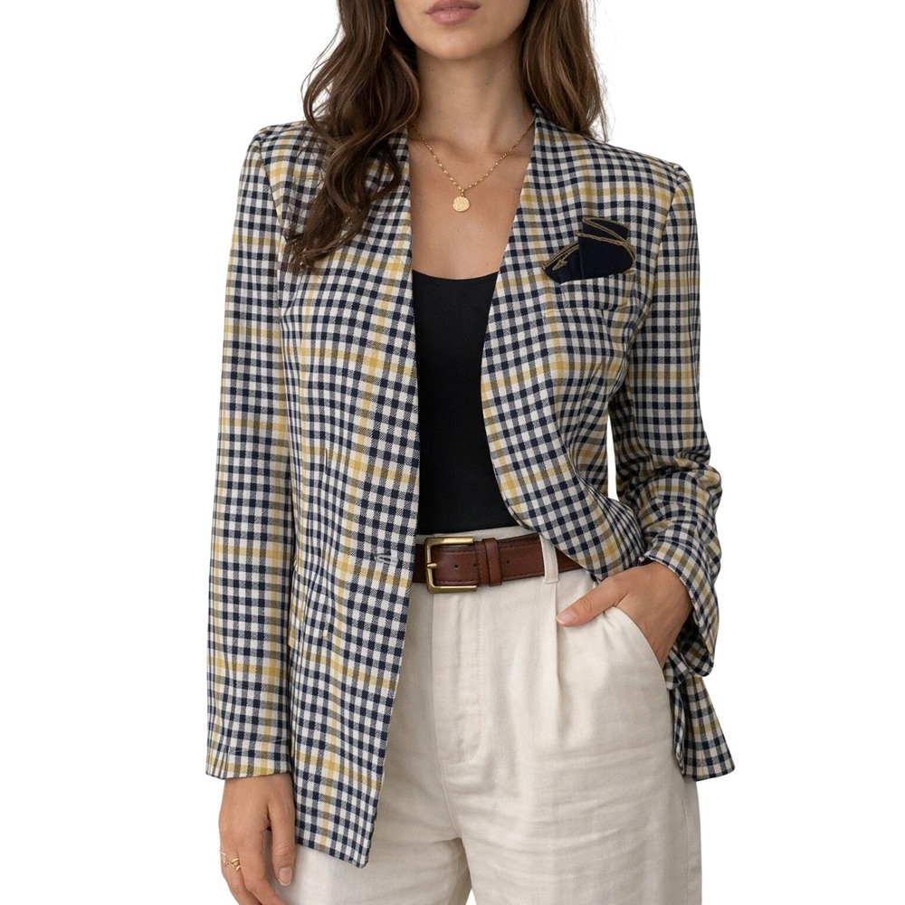 Clueless Cher ASO Alt Plaid Blazer Sz 4/S Light Academia Old Money Classic Prep